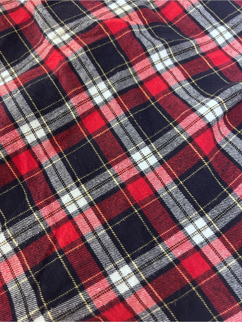 Disney Red & Black Plaid Night Shirt Embroidered Mickey Mouse 100% Cotton OS - Picture 3 of 5
